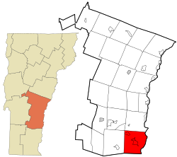 Windsor County Vermont incorporated and unincorporated areas Springfield highlighted